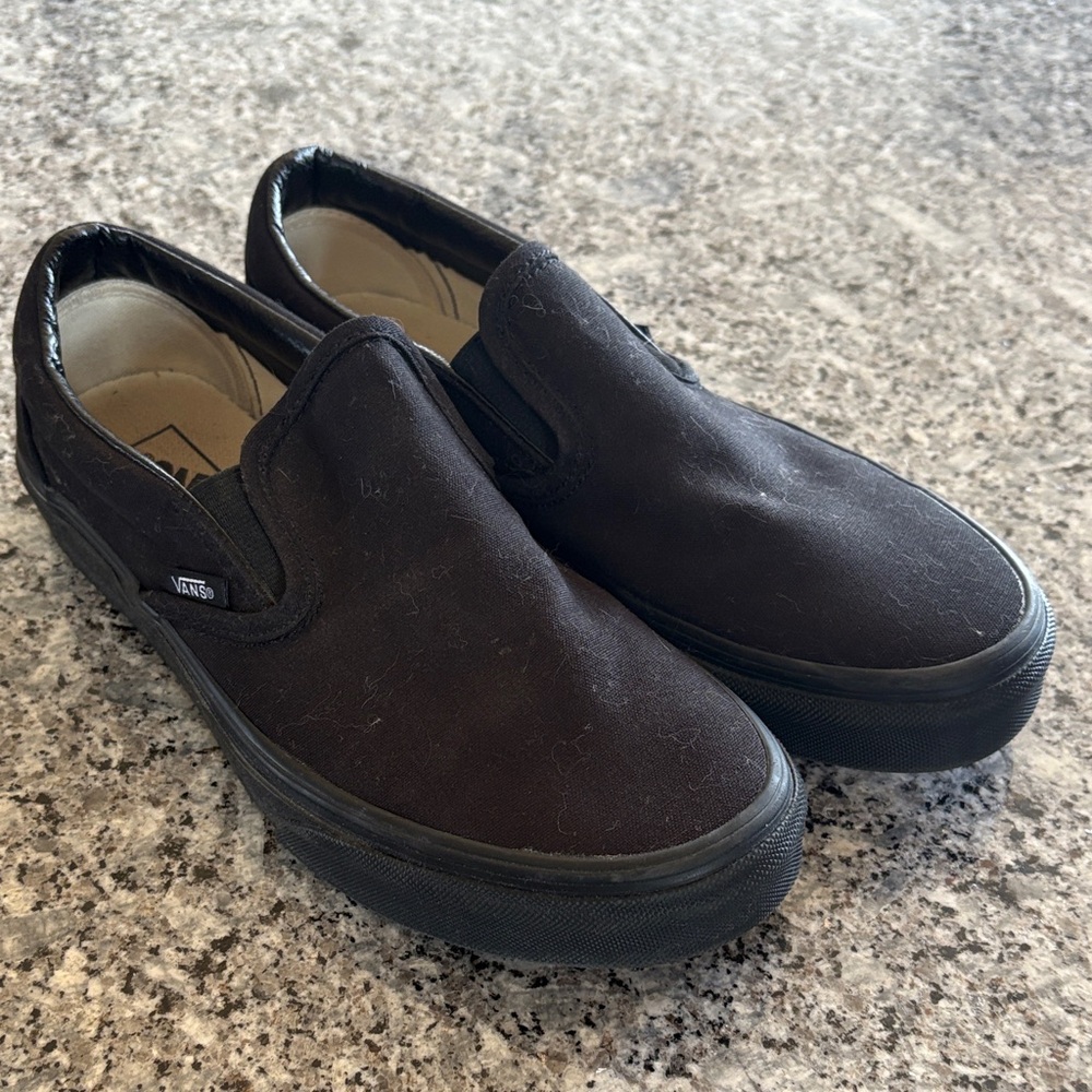 Vans Black Canvas Slip-On Sneakers